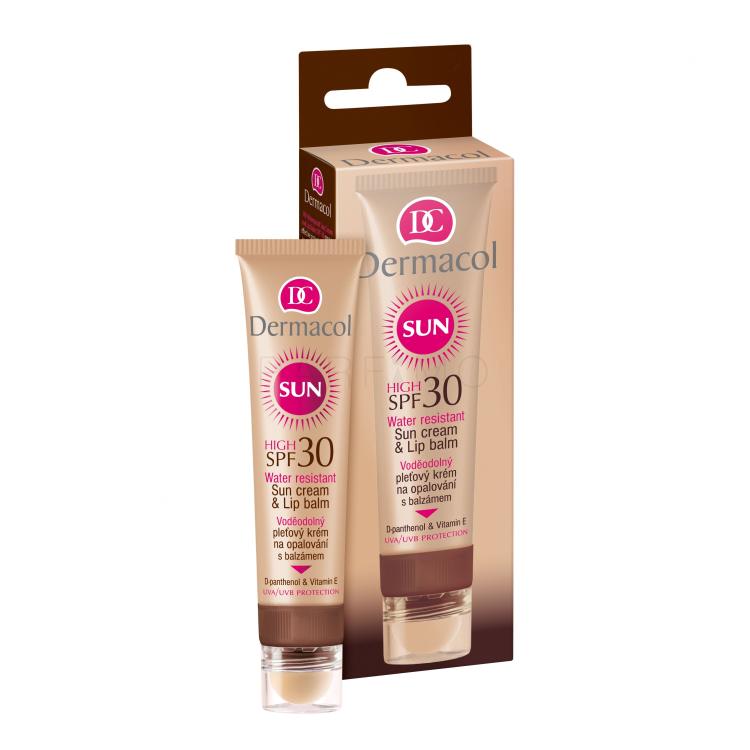Dermacol Sun Cream &amp; Lip Balm SPF30 Protezione solare viso donna 30 ml