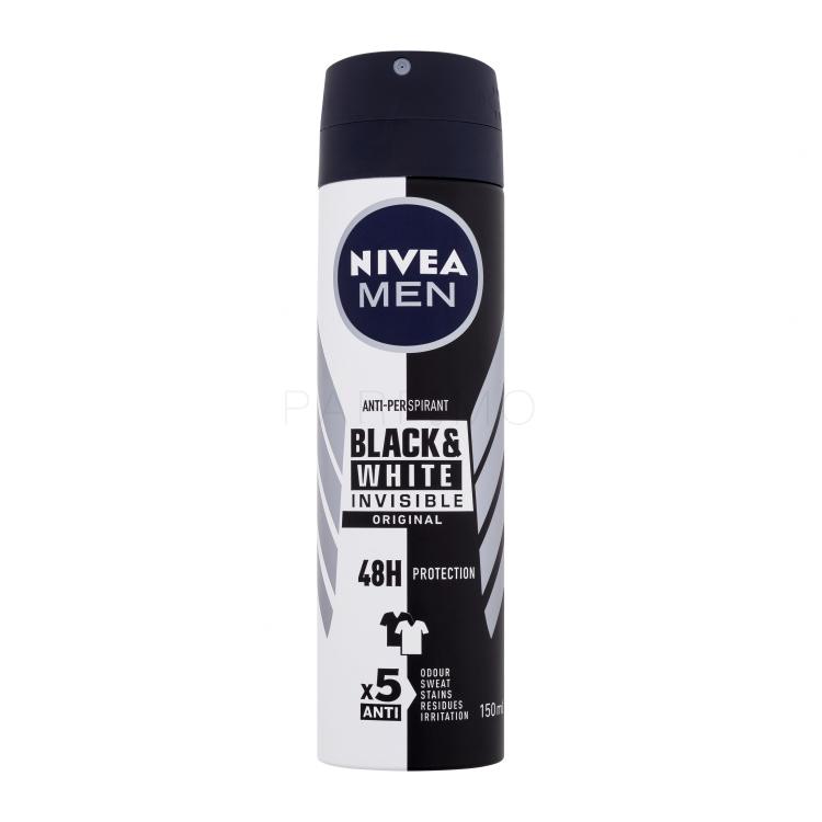Nivea Men Invisible For Black &amp; White Original Deospray Antitraspirante uomo 150 ml