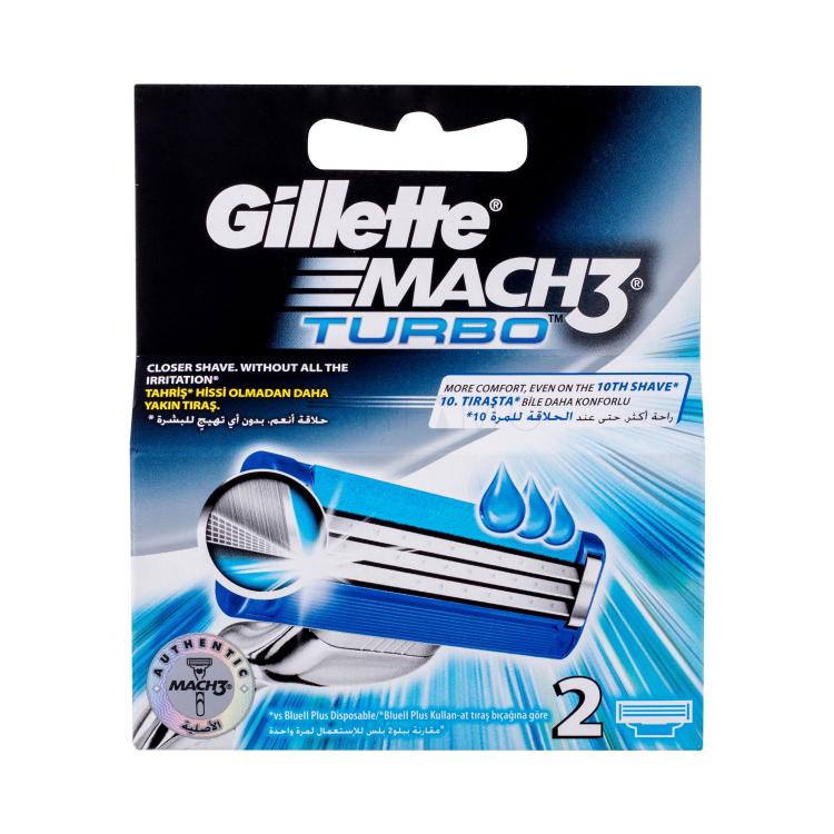 Gillette Mach3 Turbo Lama di ricambio uomo 2 pz