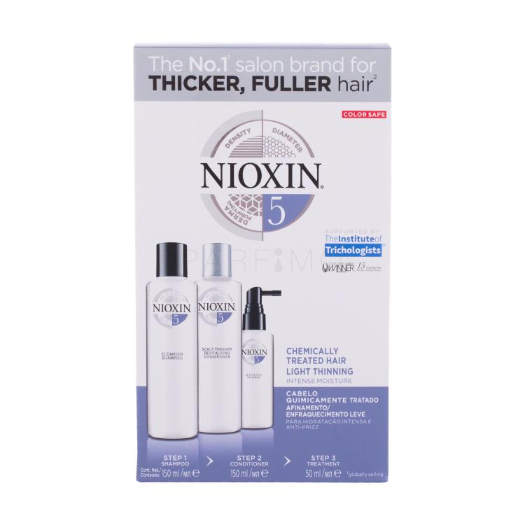 Nioxin System 5 Pacco regalo shampoo System 5 Cleanser Shampoo 150 ml + balsamo System 5 Revitalising Conditioner 150 ml + cura per capelli System 5 Scalp &amp; Hair Treatment 50 ml