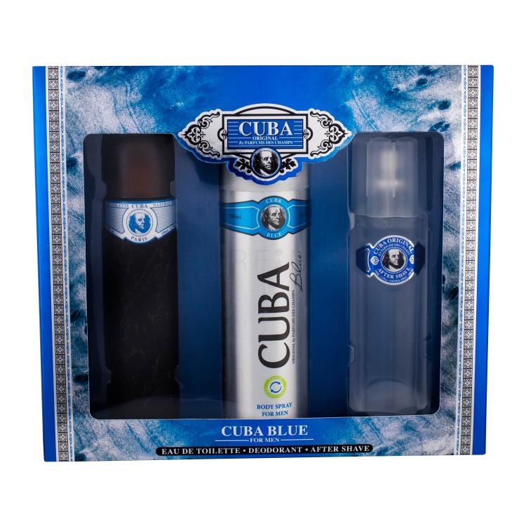 Cuba Blue Pacco regalo Eau de Toilette 100 ml + deodorante 200 m l+ dopobarba 100 ml