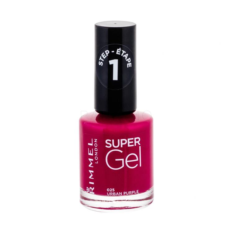 Rimmel London Super Gel STEP1 Smalto per le unghie donna 12 ml Tonalità 025 Urban Purple