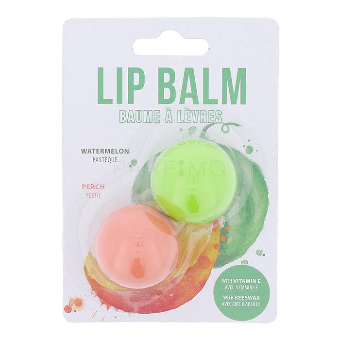 2K Lip Balm Watermelon &amp; Peach Pacco regalo balsamo per le labbra2,8 g + balsamo per le labbra2,8 g Peach