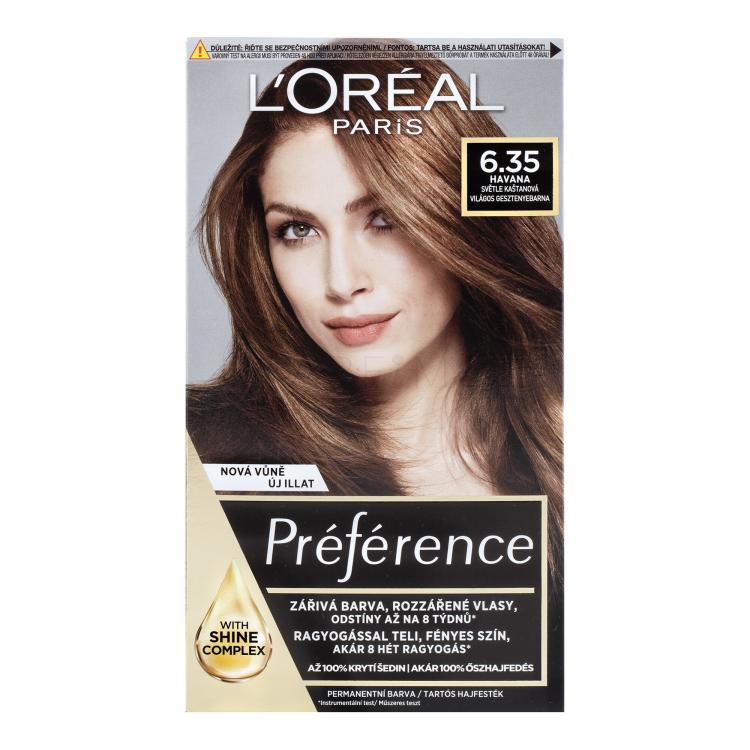 L&#039;Oréal Paris Préférence Récital Tinta capelli donna 60 ml Tonalità 6.35 Havane