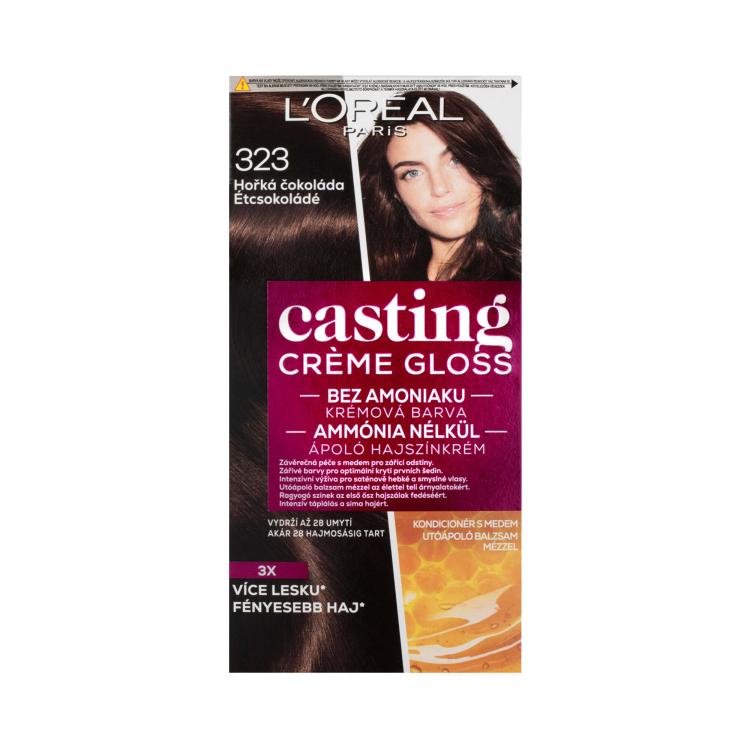 L&#039;Oréal Paris Casting Creme Gloss Tinta capelli donna 48 ml Tonalità 323 Darkest Chocolate