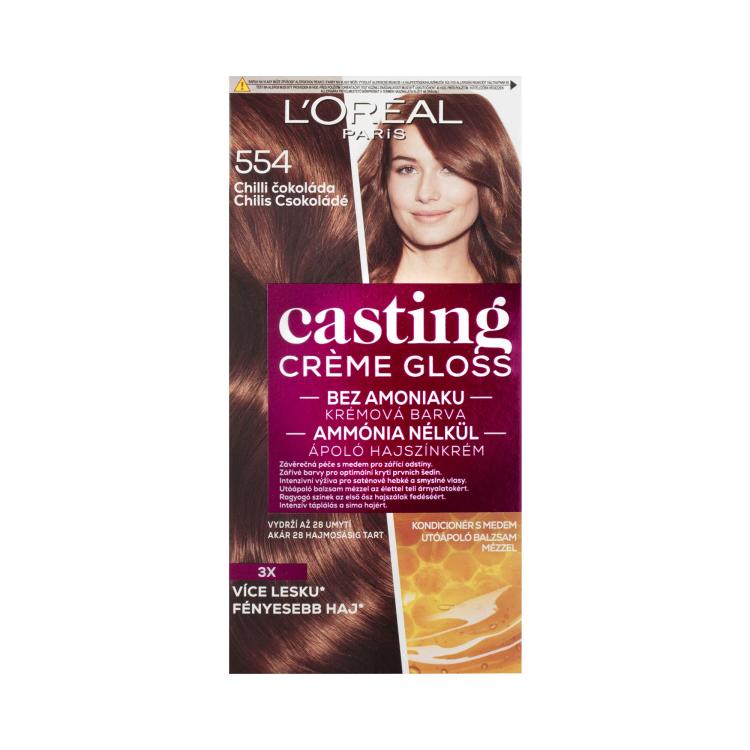 L&#039;Oréal Paris Casting Creme Gloss Tinta capelli donna 48 ml Tonalità 554 Chilli Chocolate