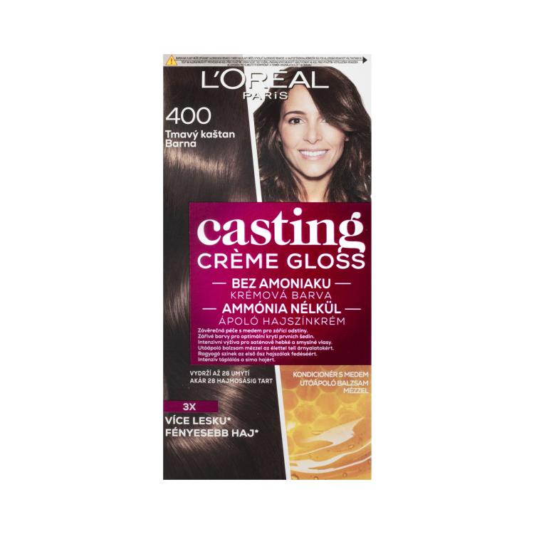 L&#039;Oréal Paris Casting Creme Gloss Tinta capelli donna 48 ml Tonalità 400 Dark Brown