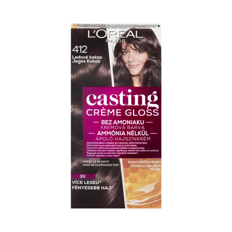 L&#039;Oréal Paris Casting Creme Gloss Tinta capelli donna 48 ml Tonalità 412 Iced Cocoa