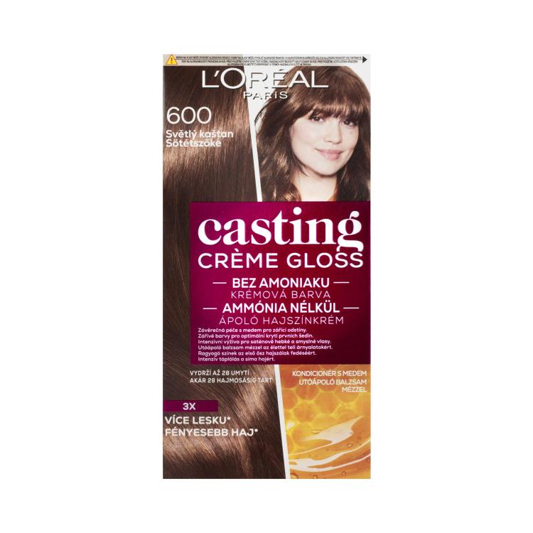 L&#039;Oréal Paris Casting Creme Gloss Tinta capelli donna 48 ml Tonalità 600 Light Brown