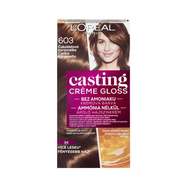 L&#039;Oréal Paris Casting Creme Gloss Tinta capelli donna 48 ml Tonalità 603 Chocolate Caramel