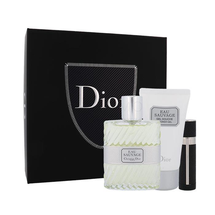 Christian Dior Eau Sauvage Pacco regalo Eau de Toilette 100 ml + doccia gel 50 ml + Eau de Toilette per refil 3 ml