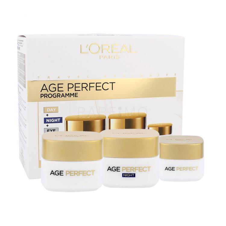 L&#039;Oréal Paris Age Perfect Pacco regalo cura quotidiana della pelle 50 ml + cura della pelle notte 50 ml +crema per contorno occhi 15 ml