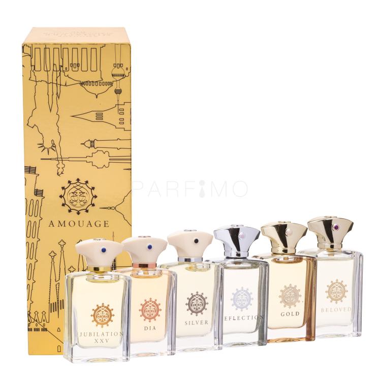 Amouage Mini Set Classic Collection Pacco regalo 6x 7,5 ml Eau de Parfum Gold + Dia + Silver + Reflection + Jubilation XXV + Beloved