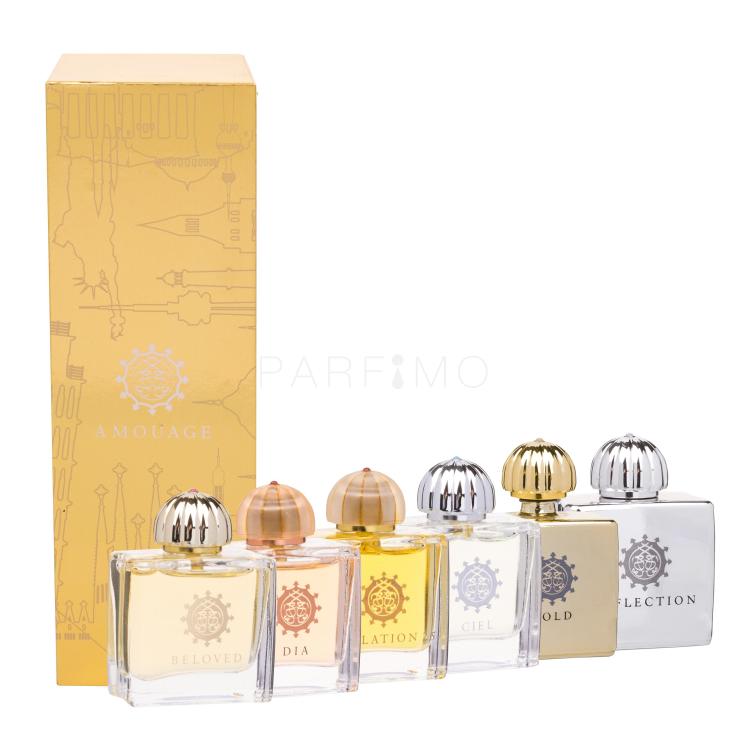 Amouage Mini Set Classic Collection Pacco regalo 6x 7,5 ml Eau de Parfum Gold + Dia + Ciel + Reflection + Jubilation XXV + Beloved