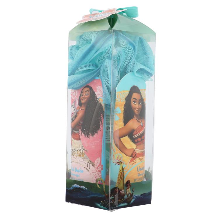 Disney Vaiana Pacco regalo doccia gel 100 ml + lozione per il corpo 100 ml + shampoo 100 ml + spugna per doccia